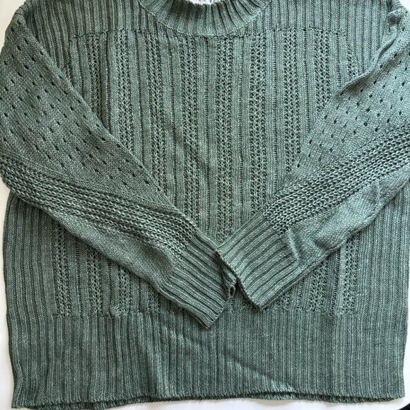Veronica Beard Erka Sweater in Green Linen Open Knit Pullover-  XS - Picture 4 of 6